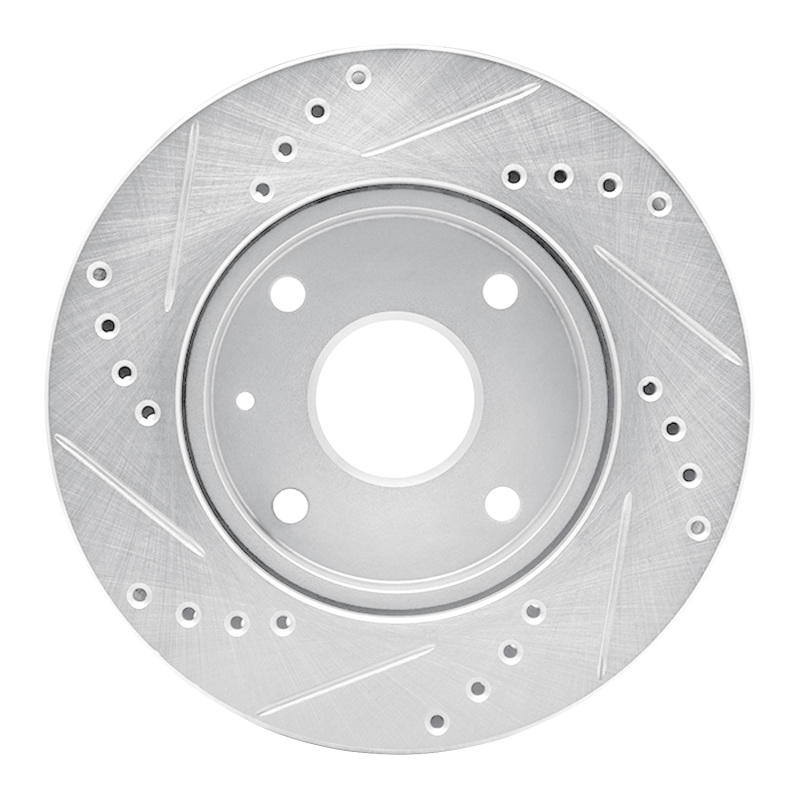 Chevrolet Optra Brake Rotor (1) - Front Right - R1 Concepts - Drilled & Slotted - Silver - `04-`10